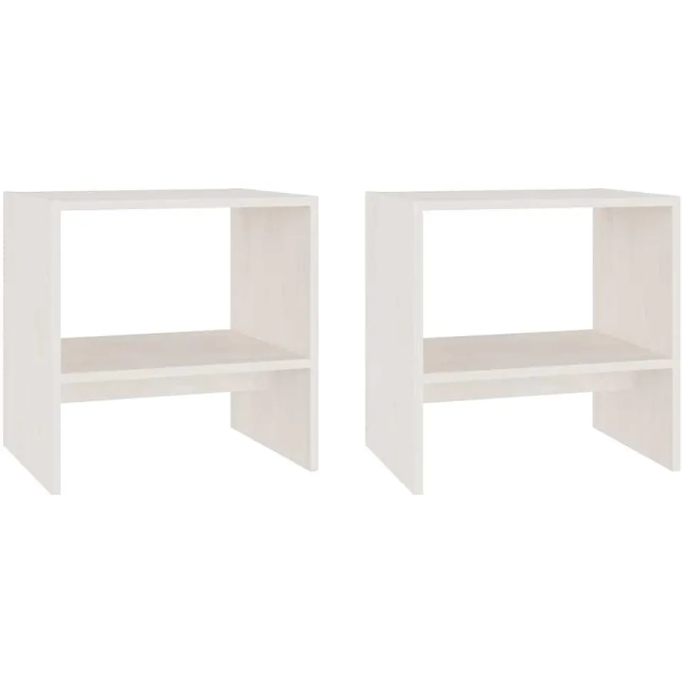 vidaXL Nachtkastjes 2 st 40x30,5x40 cm massief grenenhout wit
