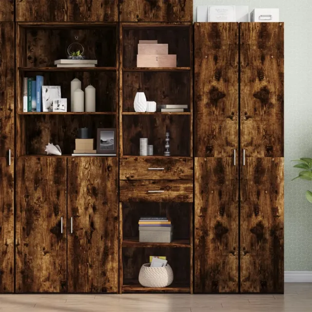 vidaXL Hoge kast 50x42,5x185 cm bewerkt hout gerookt eikenkleurig Bruin