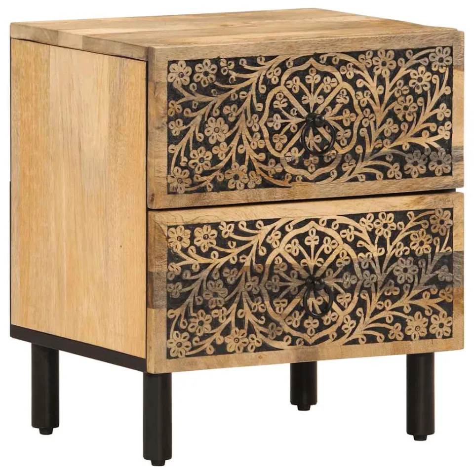 vidaXL Nachtkastje 40x33x46 cm massief mangohout Bruin