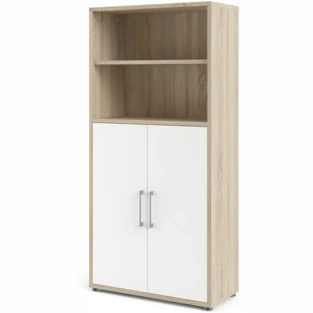 Giga Living Boekenkast Prima - Naturel/Wit - 90x185x45cm
