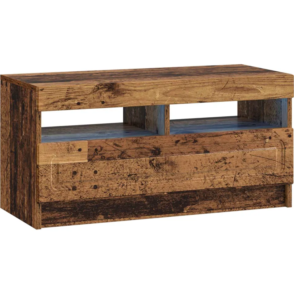 vidaXL LED tv-meubel Oud hout Bewerkt hout bruin, foto 3