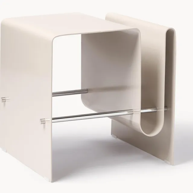 Westwing Collection Metalen bijzettafel Julia Beige