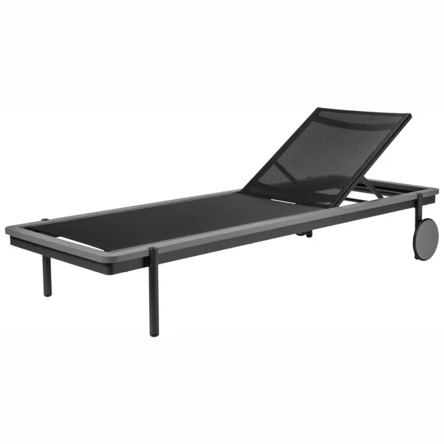 Vega Ligbed Rivan; 202x72x33 cm (LxBxH); zitting antraciet, frame grijs