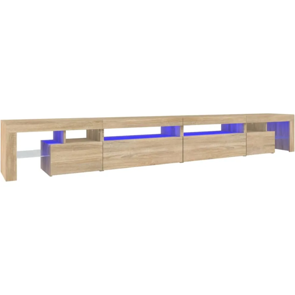 vidaXL Tv-meubel met LED-verlichting 290x36,5x40cm sonoma eikenkleurig Bruin