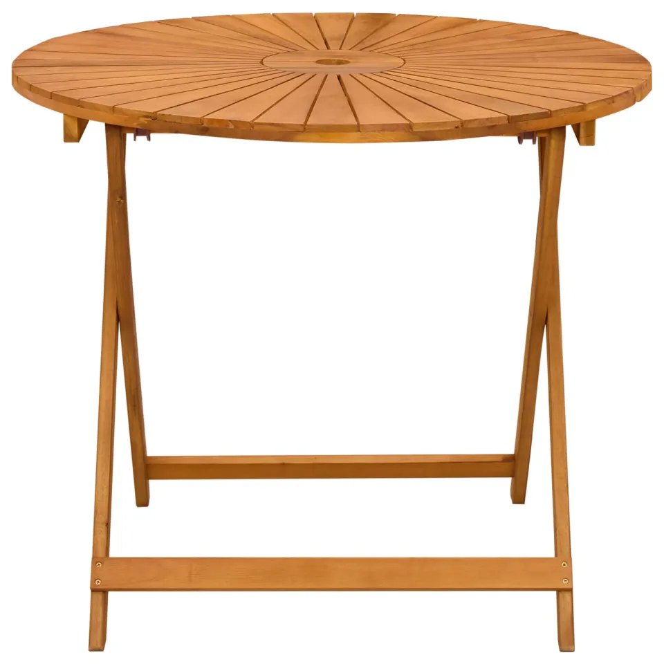 vidaXL Inklapbare tuintafel Naturel Ø90 x 75 cm Massief Acaciahout Bruin