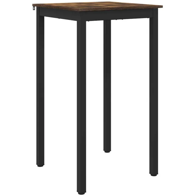 vidaXL Staande - Bartafel - Bewerkt - hout - Vierkant Gerookt eiken