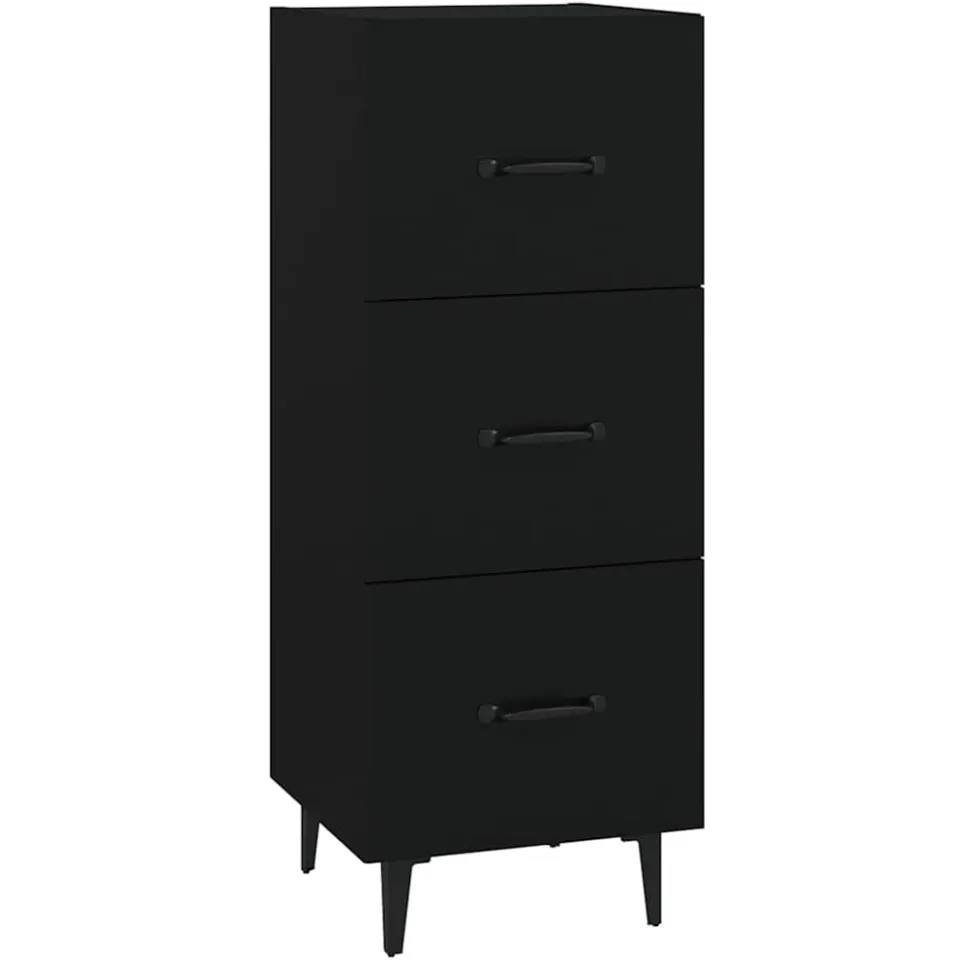 vidaXL Dressoir 34,5x34x90 cm bewerkt hout zwart