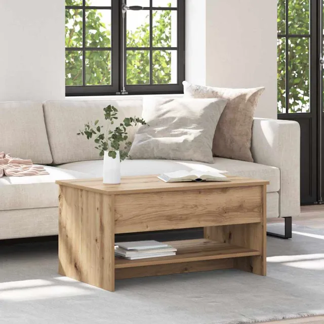 vidaXL Salontafel Artisan Eiken 80 x 50,5 x 41,5 cm Bewerkt hout Bruin
