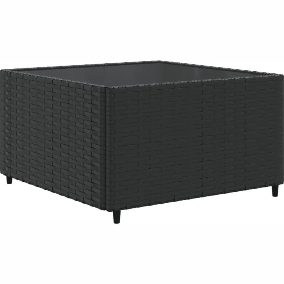 vidaXL 8-delige Loungeset met kussens poly rattan zwart, foto 3