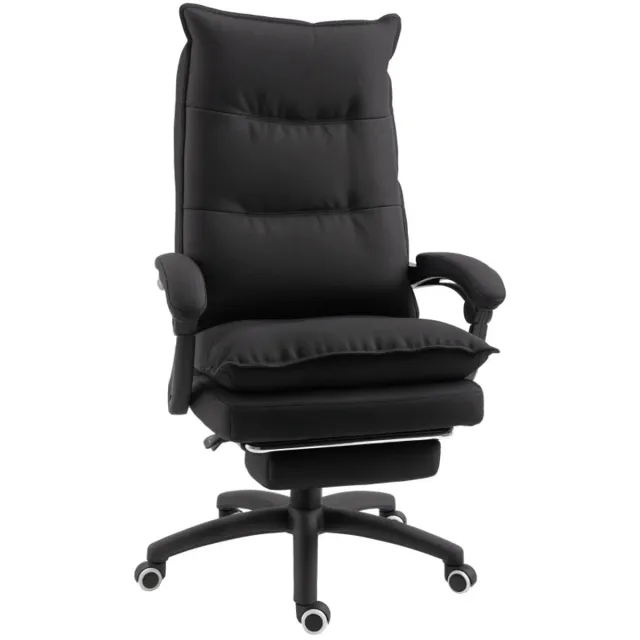 ZYLARO Ergonomische Bureaustoel met Massagefunctie & Voetensteun - In Hoogte Verstelbaar - Max. kanteling 135° - 360° Draaibaar - Kantoorstoel - Gamestoel - Volwassenen Stoel - Directiestoel - Computerstoel - Zwart