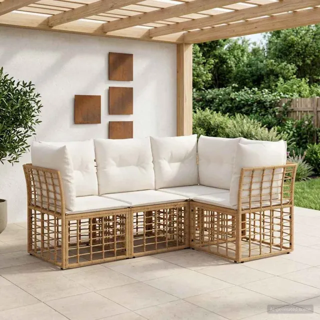 vidaXL Buiten bankenset Naturel Polyester Bruin