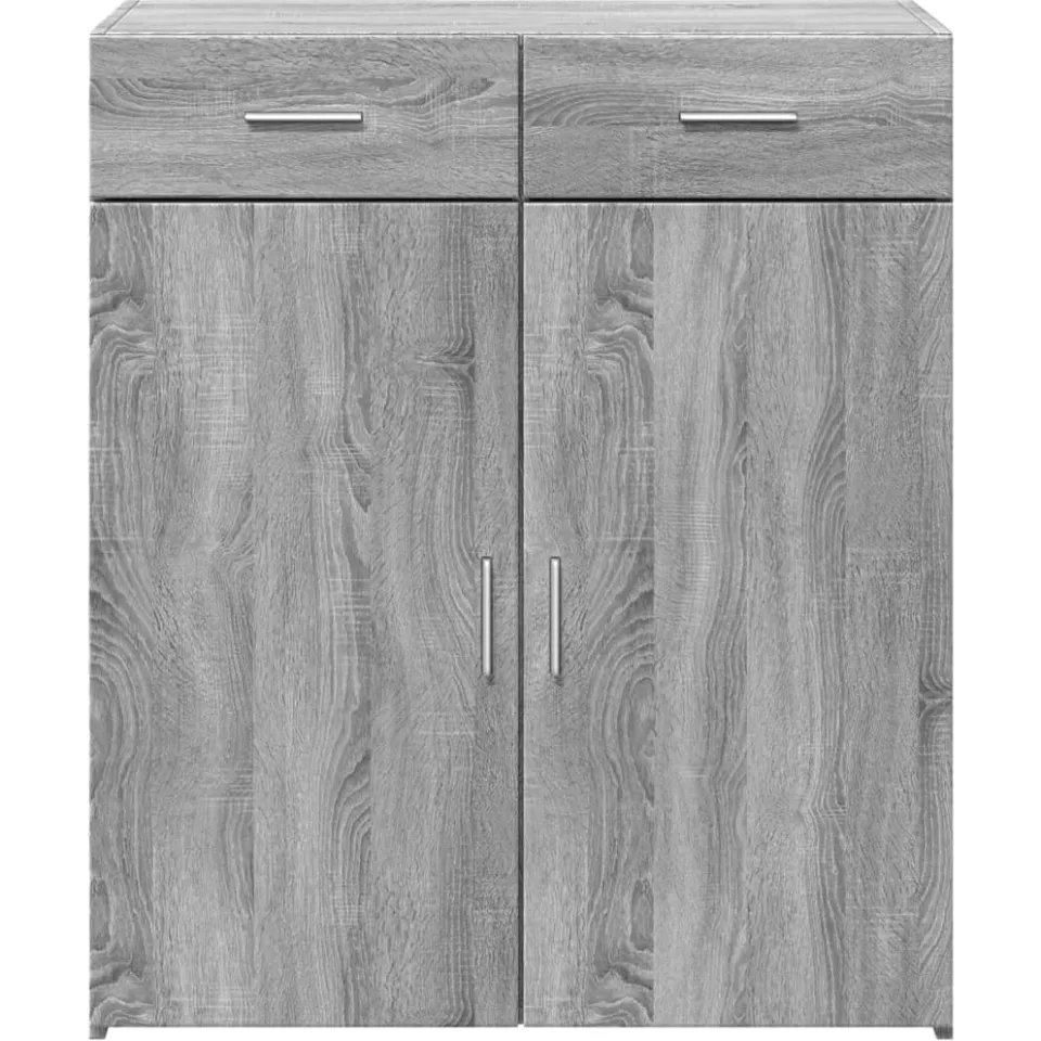 vidaXL Dressoir 80x42,5x93 cm bewerkt hout grijs sonoma eikenkleurig, foto 4