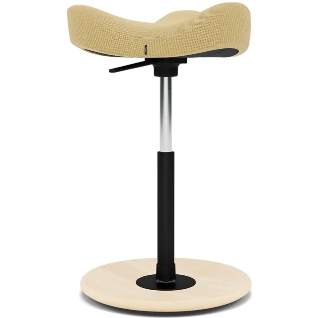 Varier Move zadelkruk, Geel/Naturel Tonal - ergonomisch
