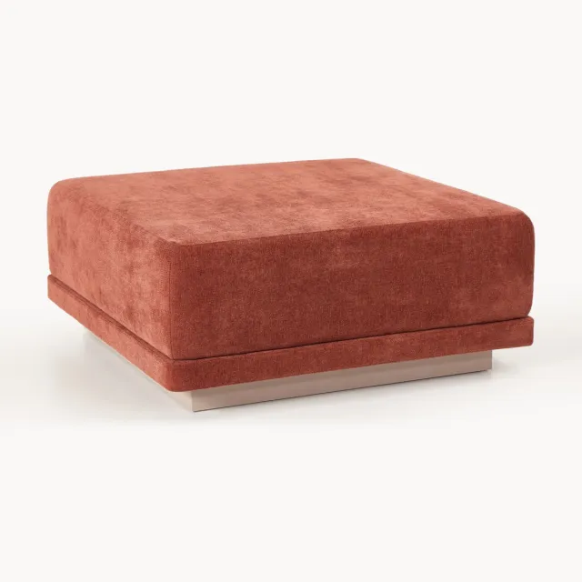 Westwing Collection Voetenbank Colin Beige, Wijnrood
