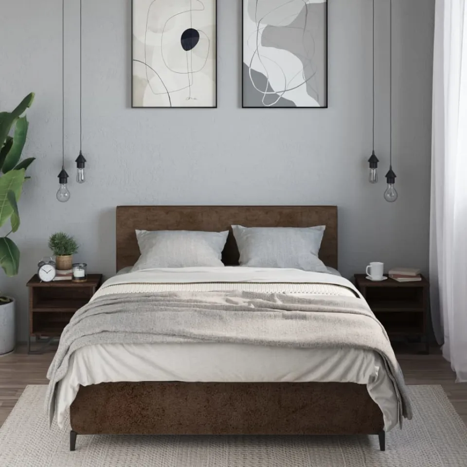 vidaXL Nachtkastjes 2 st 40x30x40 cm bewerkt hout bruin eikenkleurig, foto 3