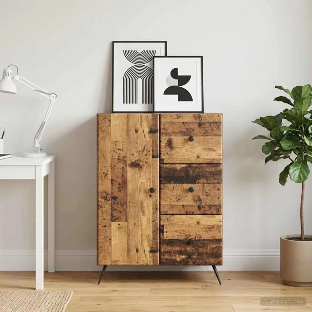 vidaXL Dressoir Oud hout 66 x 34,5 x 90 cm Bewerkt hout Bruin