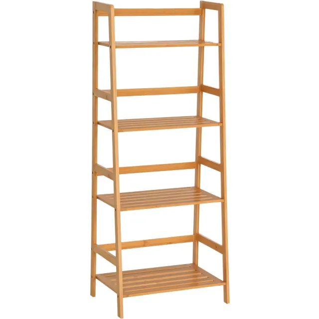 Homcom Boekenplank - Bamboe - 48x31,5x120cm - Natuurlijk hout
