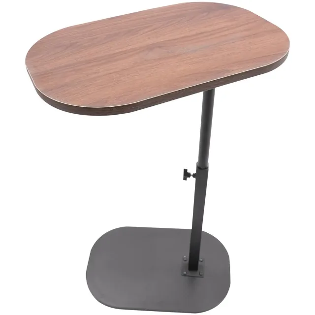 Smyl. Trendique - Bijzettafel - Verstelbaar 45-80 cm - Laptoptafel - Salontafel - 360° draaibaar - Metaalframe - 45x30cm - Donkerbruin