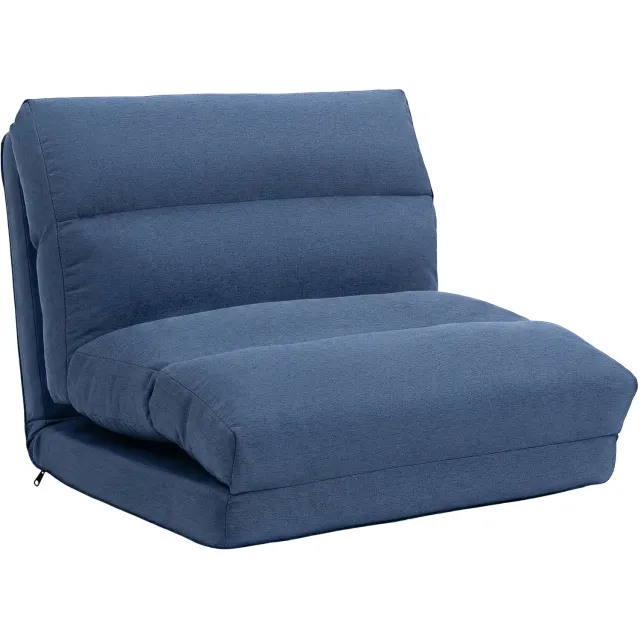Homona Vloerstoel - Inklapbaar - Met verstelbare rugleuning - 70 x 72 x 56 cm - Donkerblauw