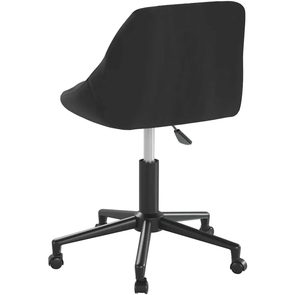 vidaXL Eetkamerstoel draaibaar fluweel zwart, foto 3