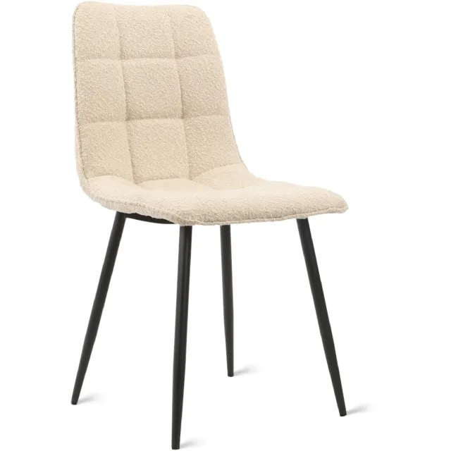 Nest of Nora Set van 2 - Nest of Nora Eetkamerstoelen Noa - Bouclé bekleding - Taupe - Scandinavisch Lichtbruin
