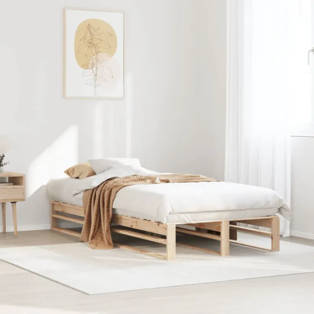 vidaXL Bedframe zonder matras massief grenenhout 90x200 cm bruin
