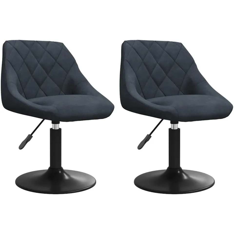 vidaXL Eetkamerstoelen draaibaar 2 st fluweel donkergrijs grijs, foto 3