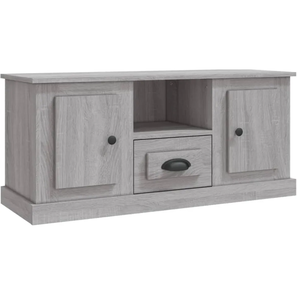 vidaXL Tv-meubel 100x35,5x45 cm bewerkt hout grijs sonoma eikenkleurig