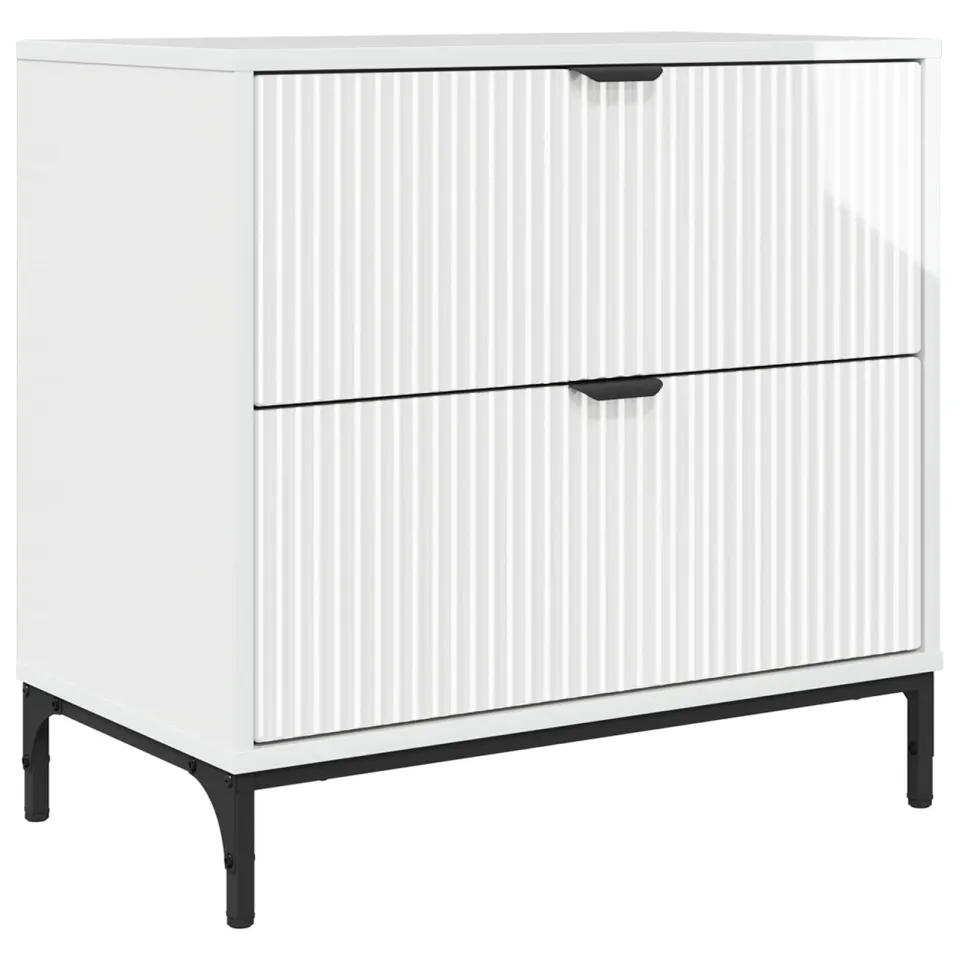 vidaXL Nachtkastje Hoogglans wit 63.5 x 36 x 61 cm Bewerkt hout, foto 3
