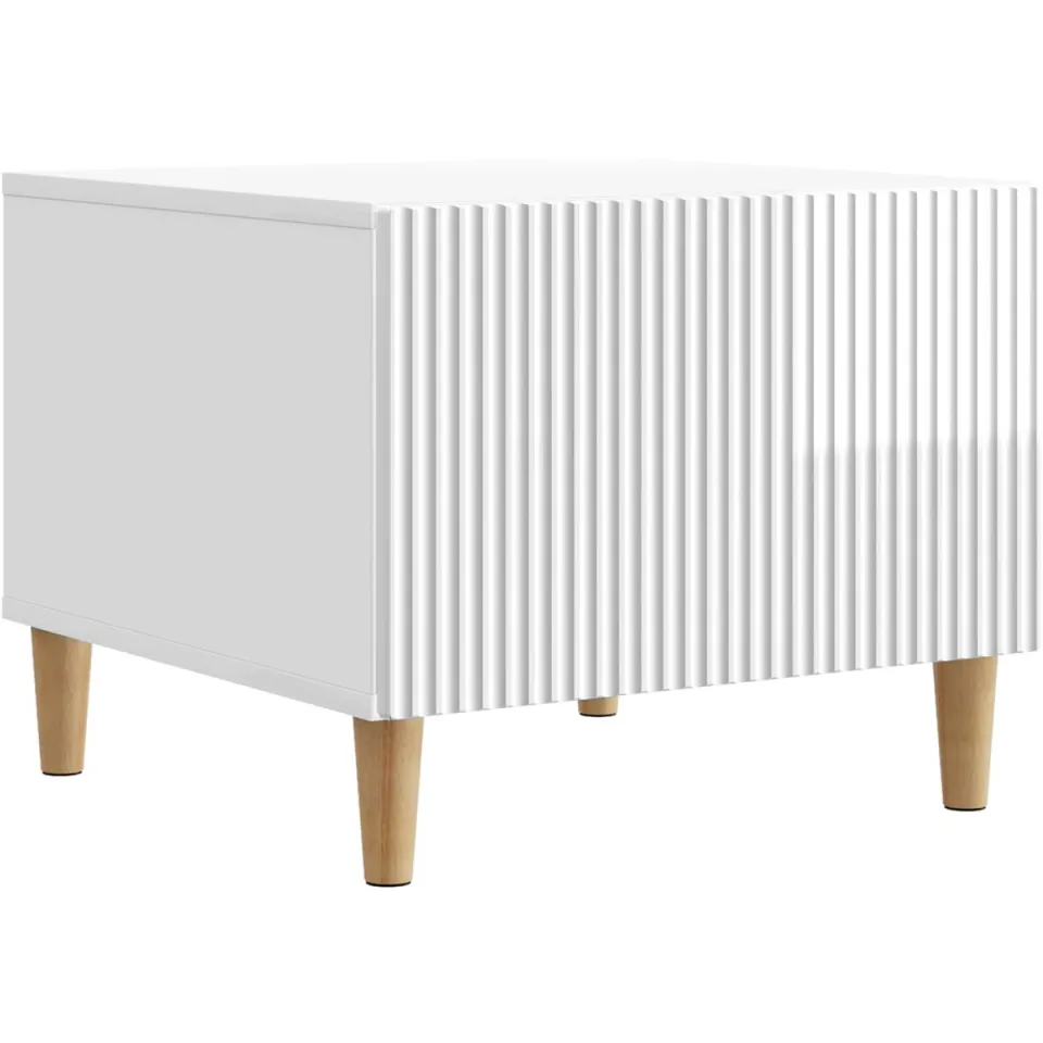 vidaXL Salontafel met lade Hoogglans Wit 49 x 50 x 40 cm Bewerkt hout
