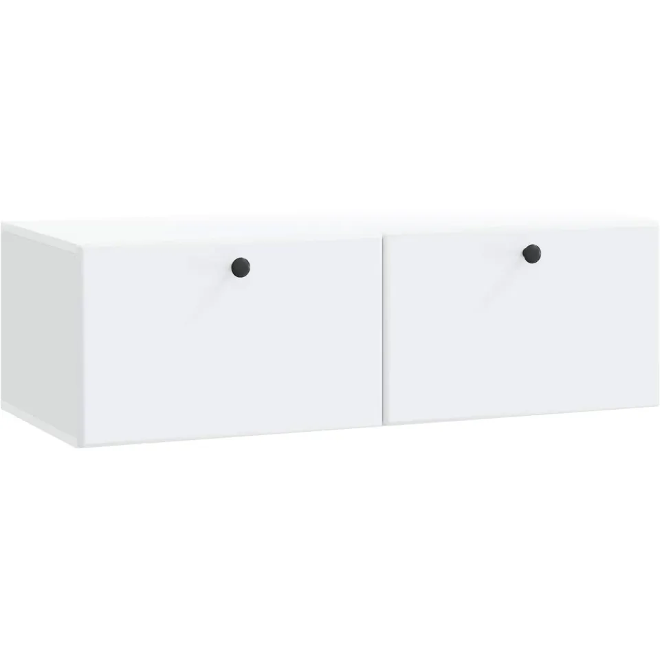 vidaXL Wandbeugel TV-kast 98 x 41 x 30 cm Wit Bewerkt hout, foto 3