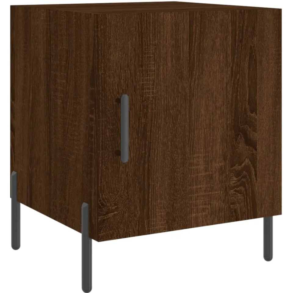 vidaXL Nachtkastjes 2 st 40x40x50 cm bewerkt hout bruin eikenkleur