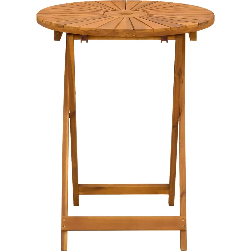 vidaXL Vouw Tuin Tafel Naturel Ø60 x 75 cm Massief Acaciahout Bruin