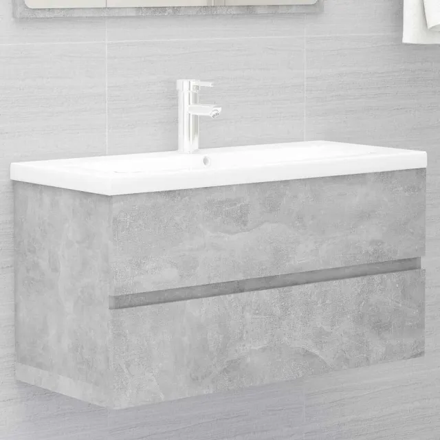vidaXL Wastafelkast 90x38,5x45 cm betongrijs grijs, foto 2