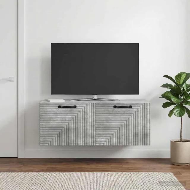 vidaXL Wandbeugel TV-kast Betongrijs 78,5 x 31 x 30 cm Bewerkt hout