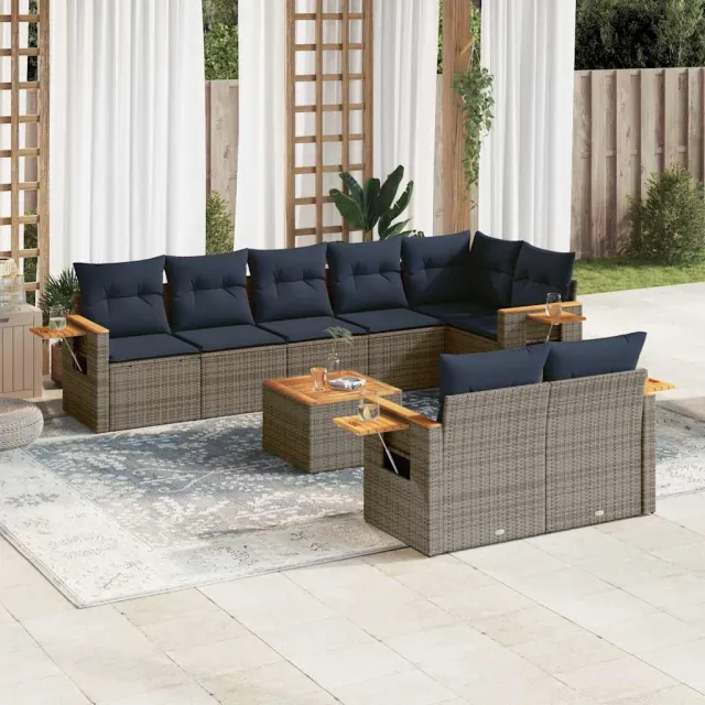 vidaXL Patio Sofa Set 9-zits Grey, foto 2