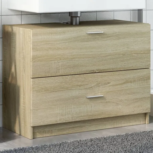 vidaXL Wastafelkast 78x37x59 cm bewerkt hout sonoma eikenkleurig, foto 2