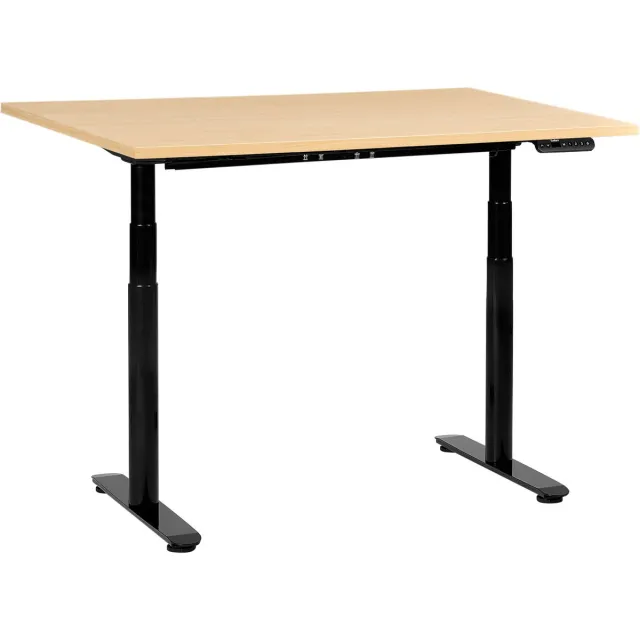Beliani DESTINAS - Elektr bureau - Zwart/Lichtbruin - 120 x 60 cm - Vezelplaat