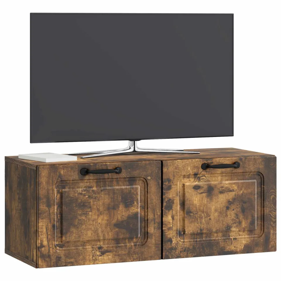 vidaXL Wandbeugel TV-kast Gerookt eiken 78,5 x 31 x 30 cm Bewerkt hout Bruin