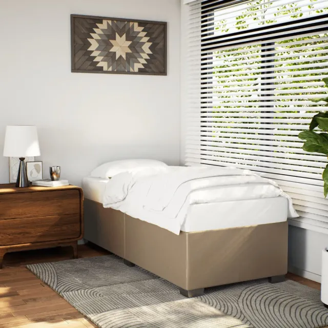 vidaXL Bedframe kunstleer cappuccinokleurig 90x190 cm Bruin