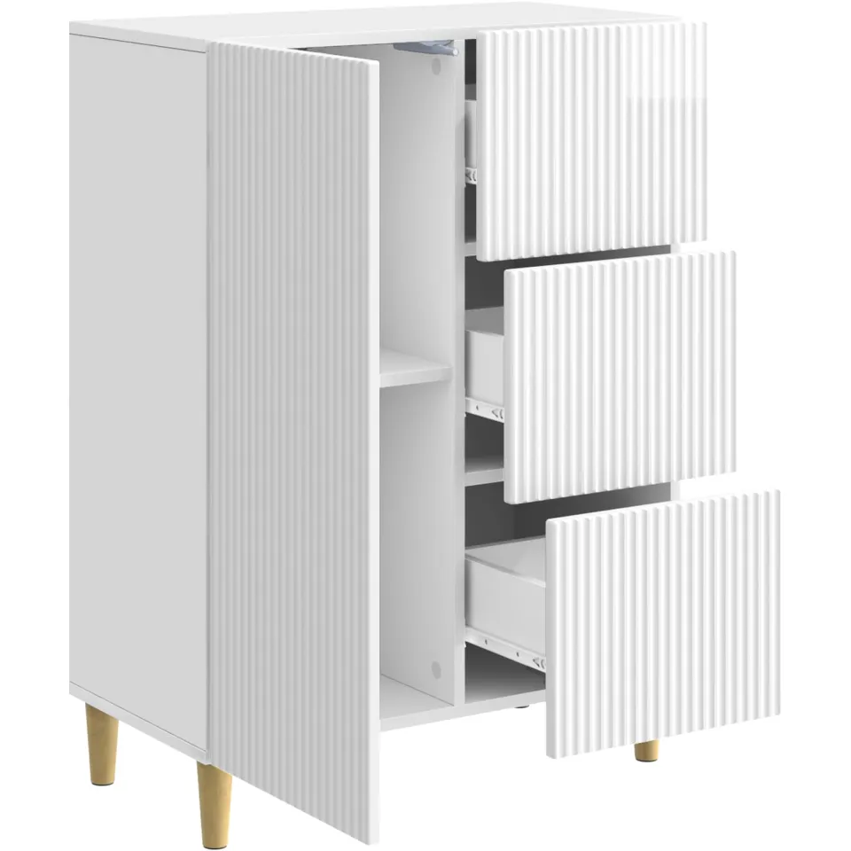 vidaXL Dressoir met lade Hoogglans Wit 66 x 34,5 x 90 cm Bewerkt hout, foto 4