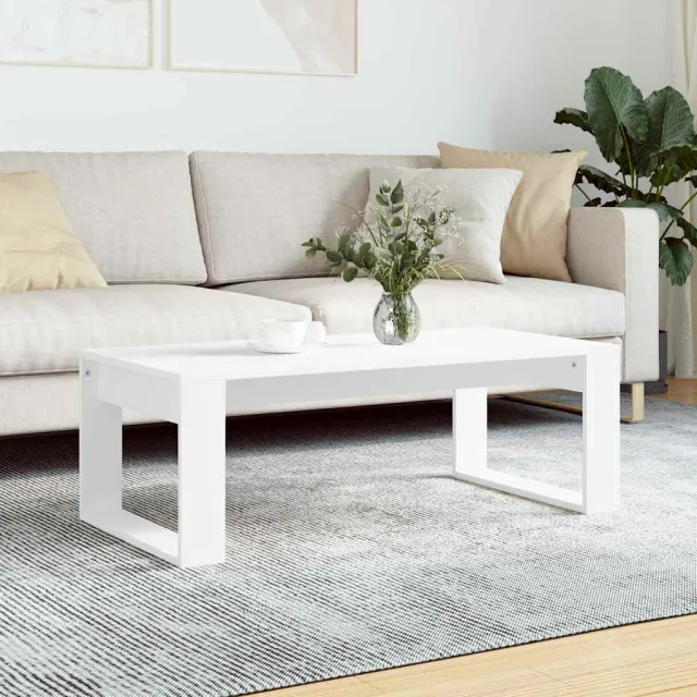 vidaXL Salontafel 102x50x35 cm bewerkt hout wit, foto 2