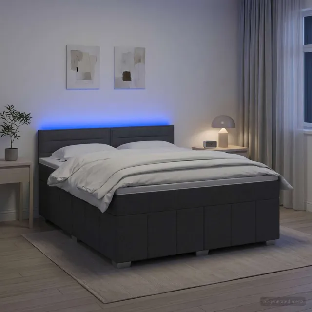 vidaXL Boxspringbed met matras Donkergrijs 160 x 200 cm Stof