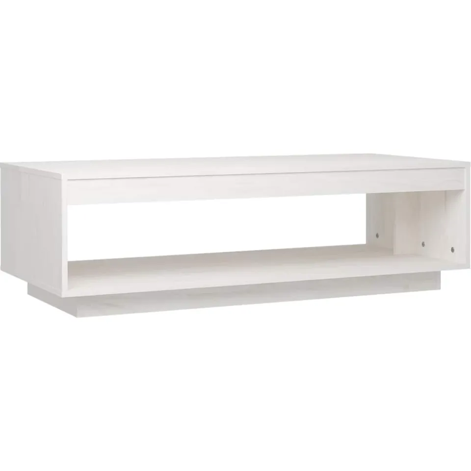 vidaXL Salontafel 110x50x33,5 cm massief grenenhout wit
