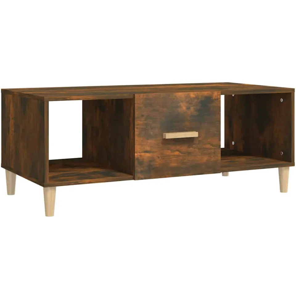 vidaXL Salontafel 102x50x40 cm bewerkt hout gerookt eikenkleurig Bruin