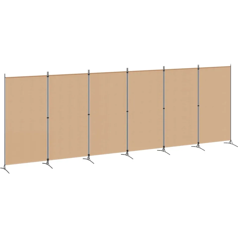vidaXL 6-Panelen Kamerscherm Beige 520 x 180 cm Stof
