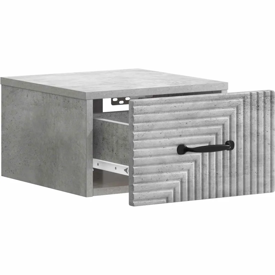 vidaXL Wandbeugel Bedkast Betongrijs 34,5 x 33 x 20 cm Bewerkt hout grijs, foto 3