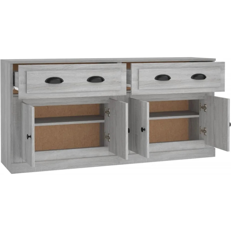vidaXL Dressoirs 2 st bewerkt hout grijs sonoma eikenkleurig, foto 4