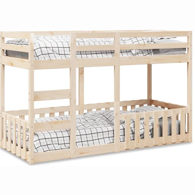 vidaXL Stapelbed massief grenenhout 90x190 cm Bruin