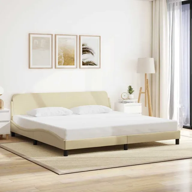 vidaXL Bedframe "Dover" stof crèmekleurig 200x200 cm